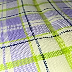 Purple Green White Black Plaid Woven Textured Fabric Remnant 58" x 40"